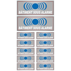 Bâtiment sous protection (2 fois 15x6cm / 10 fois 7x2.5cm) - Autocollant(sticker)