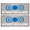 Bâtiment sous protection (2 fois 15x6cm) - Autocollant(sticker)