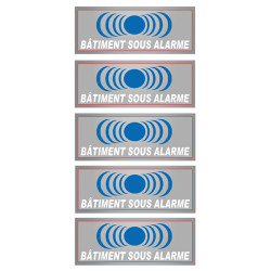 Bâtiment sous protection (5 fois 7x2.5cm) - Autocollant(sticker)