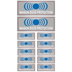 Maison sous protection (2 fois 15x6cm & 10 fois 7x2.5cm) - Autocollant(sticker)