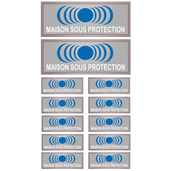 Maison sous protection (2 fois 15x6cm & 10 fois 7x2.5cm) - Autocollant(sticker)