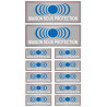 Maison sous protection (2 fois 15x6cm & 10 fois 7x2.5cm) - Autocollant(sticker)