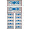 Maison sous protection (2 fois 15x6cm & 10 fois 7x2.5cm) - Autocollant(sticker)