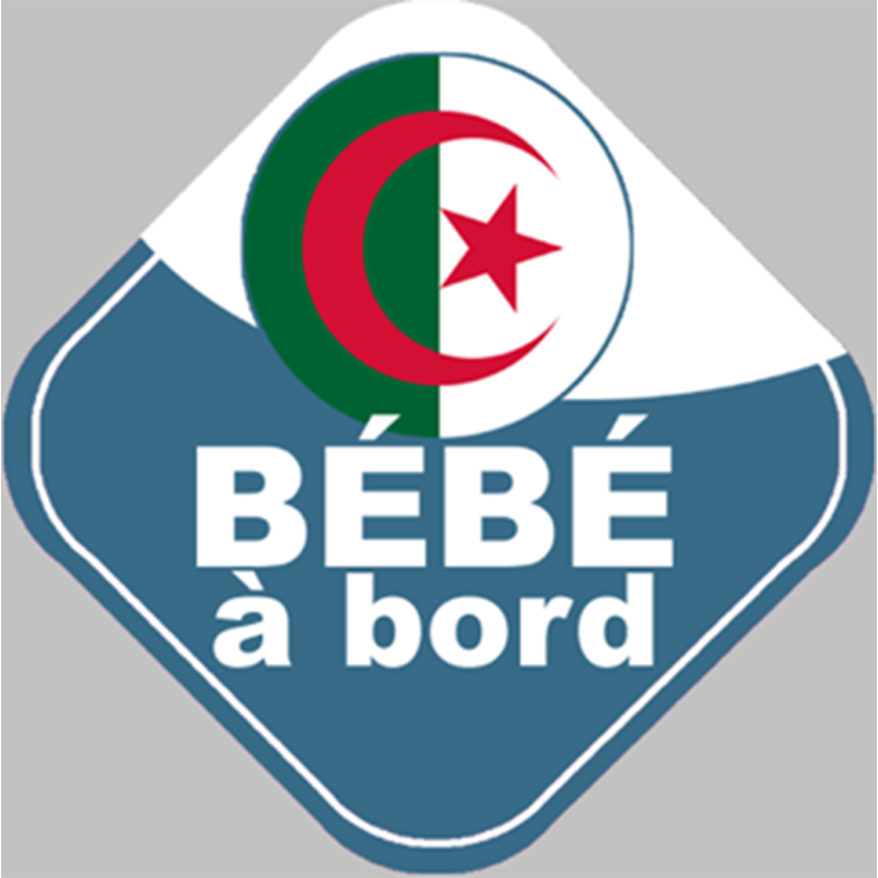 bébé à bord gars d'origine Algérienne - 15x15cm - Sticker/autocoll