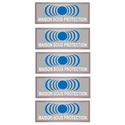 Maison sous protection (5 fois 7x2.5cm) - Autocollant(sticker)