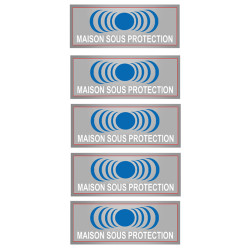 Maison sous protection (5 fois 7x2.5cm) - Autocollant(sticker)