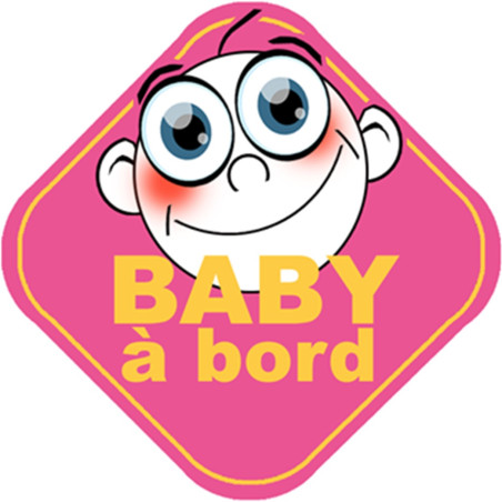 Baby à bord fille (10x10cm) - Autocollant(sticker)