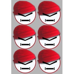 Bonnet rouge (6 fois 10cm) - Autocollant(sticker)