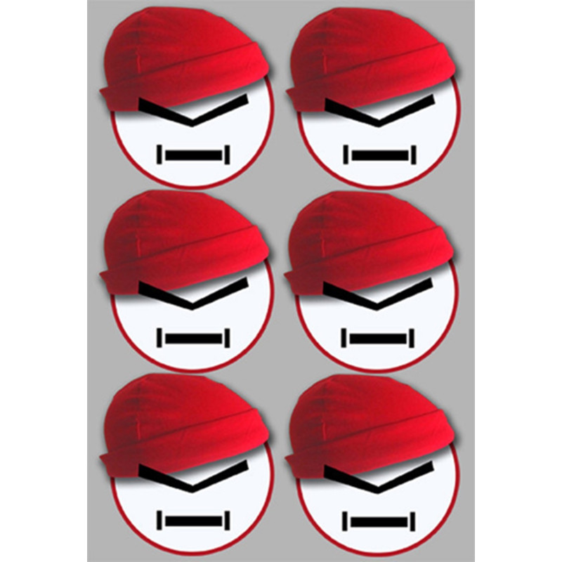 Bonnet rouge (6 fois 10cm) - Autocollant(sticker)