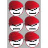 Bonnet rouge (6 fois 10cm) - Autocollant(sticker)