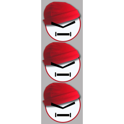 Bonnet rouge (3 fois 10cm) - Autocollant(sticker)