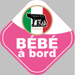 bébé à bord d'origine Italienne - 15x15cm - Autocollant(sticker)