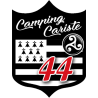 campingcariste Breton 44 - 15x11,2cm - Sticker/autocollant