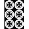Croix de Malte noir (6 fois 9cm) - Autocollant(sticker)