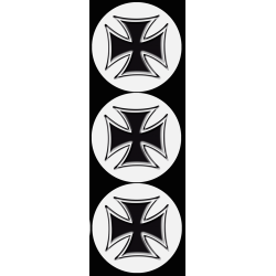 Croix de Malte noir (3 fois 9cm) - Autocollant(sticker)