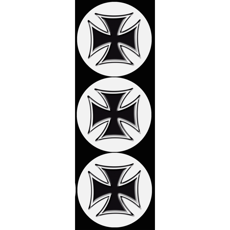 Croix de Malte noir (3 fois 9cm) - Autocollant(sticker)