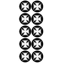 Croix de Malte (10 fois 5cm) - Sticker/autocollant