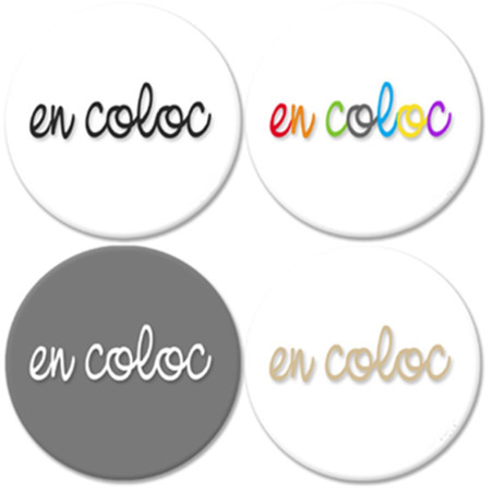 Autocollant (sticker):  En coloc (4 fois 10cm)