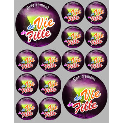 Enterrement de vie de fille (2fois 9cm - 12fois 5cm) - Autocollant(sticker)