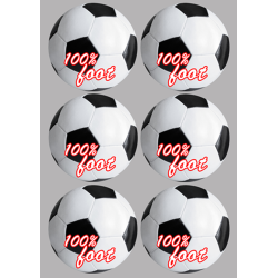 Football (6 fois 9 cm) - Autocollant(sticker)