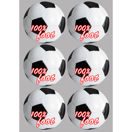 Football (6 fois 9 cm) - Autocollant(sticker)