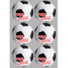Football (6 stickers de 9 cm) - Autocollant(sticker)
