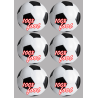 Football (6 fois 9 cm) - Autocollant(sticker)