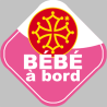 bébé à bord fille Occitane - 10cm - Autocollant(sticker)