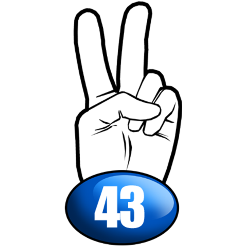 salut de motard département 43 - 15x7,2cm - Sticker/autocollant