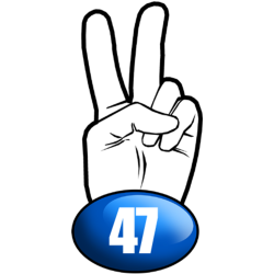 salut de motard département 47 - 15x7,2cm - Sticker/autocollant