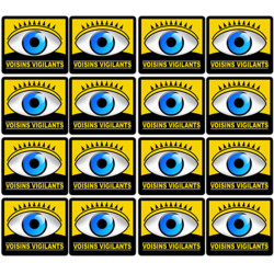 voisinage surveillance - 16fois 5cm - Autocollant(sticker)