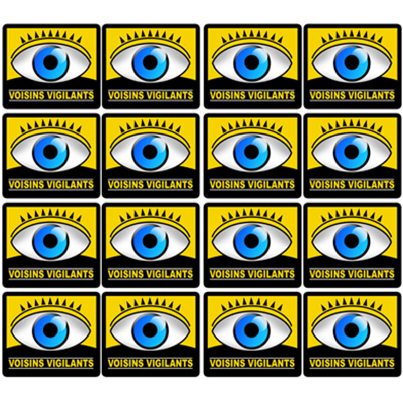 voisinage surveillance - 16fois 5cm - Autocollant(sticker)