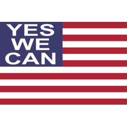 Drapeau US yes we can - 5x3.3cm - Sticker/autocollant