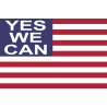 Drapeau US yes we can - 5x3.3cm - Sticker/autocollant
