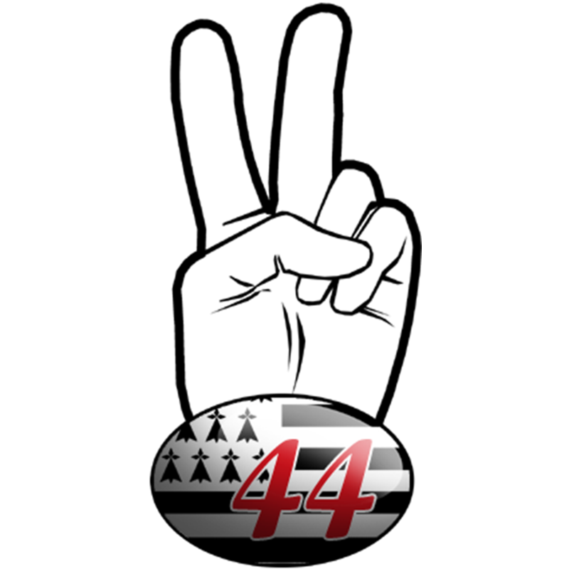 salut de motard breton 44 (15x7,2cm) - Sticker/autocollant