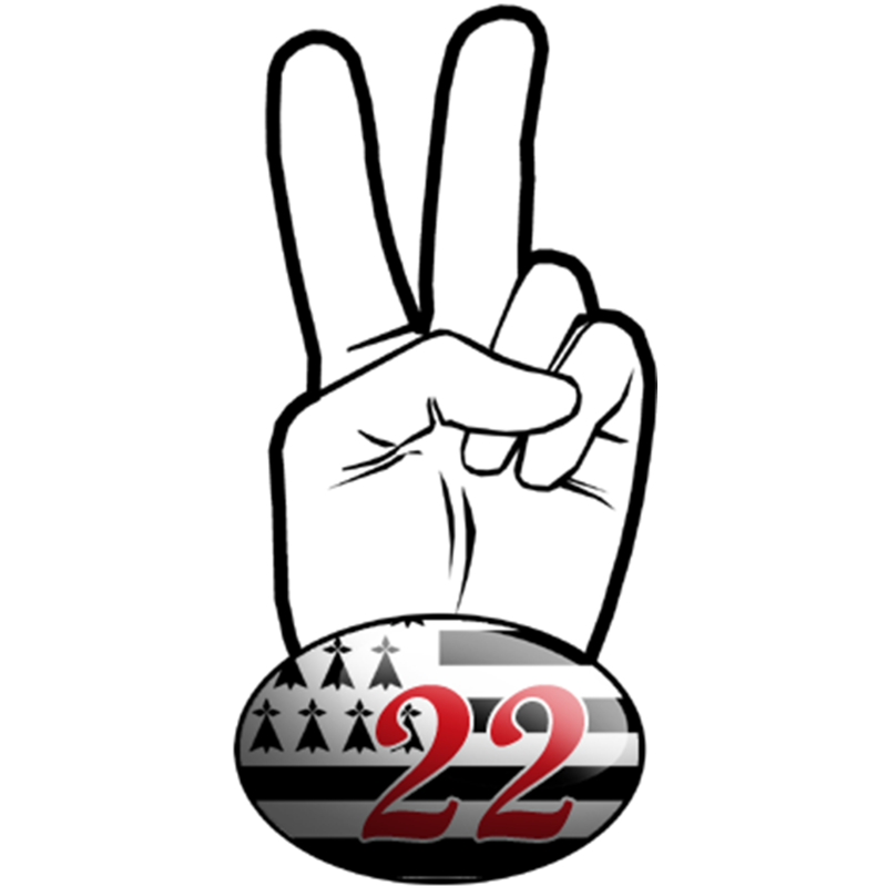 salut de motard breton 22 (15x7,2cm) - Sticker/autocollant