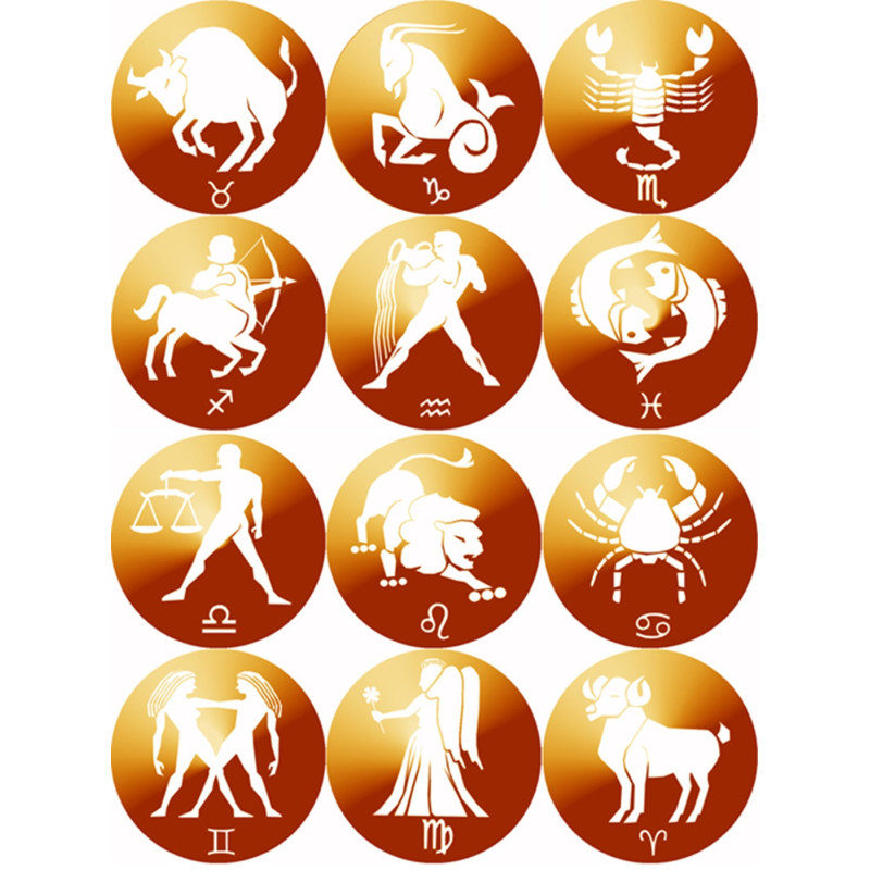 Les signes du zodiaque (12 fois 7cm) - Autocollant(sticker)