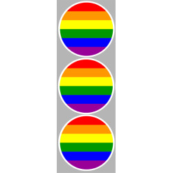 Drapeau LGBT (3 fois 9cm) - Sticker/autocollant