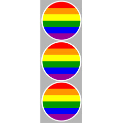 drapeau LGBT - 3 stickers de 9cm - Autocollant(sticker)