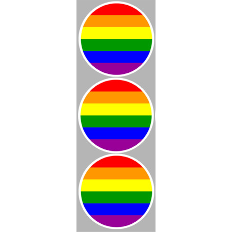 drapeau LGBT - 3 stickers de 9cm - Autocollant(sticker)