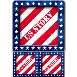 USA Story carré - 1fois 19,5cm - 2fois 9cm - Autocollant(sticker)