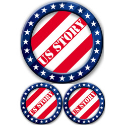 USA Story - 1fois 19,5cm - 2fois 9cm - Sticker/autocollant