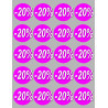 solde 20% rond - 20 stickers de 5cm - Autocollant(sticker)