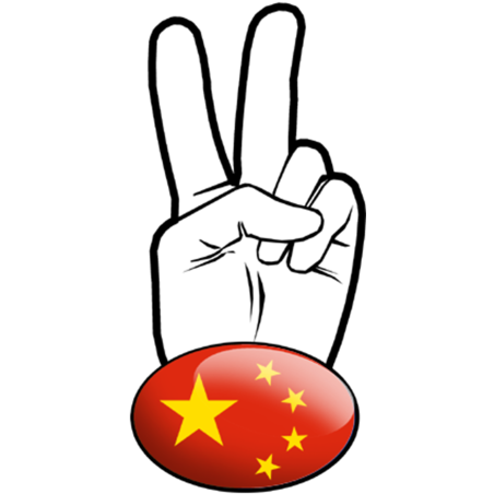 salut de motard chinois (15x7,2cm) - Sticker/autocollant