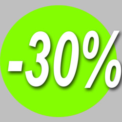 solde 30% rond - 20cm - Sticker/autocollant