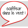 coiffeur dans le vent - 15x13.5cm - sticker/autocollant