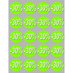 solde 30% rond - 20 stickers de 5cm - Autocollant(sticker)