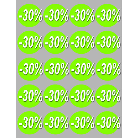 Soldes remise 30% rond (20 fois 5cm) - Sticker/autocollant