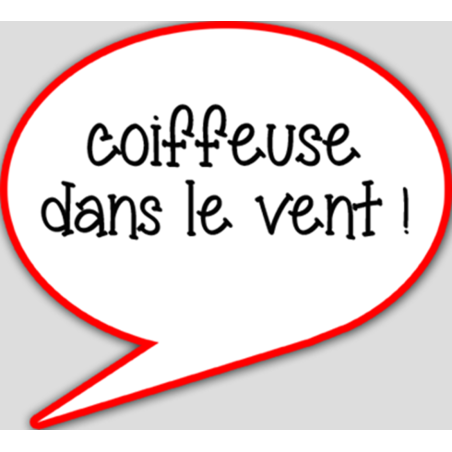 coiffeuse dans le vent - 10x9cm - Autocollant(sticker)