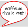 coiffeuse dans le vent - 10x9cm - Autocollant(sticker)